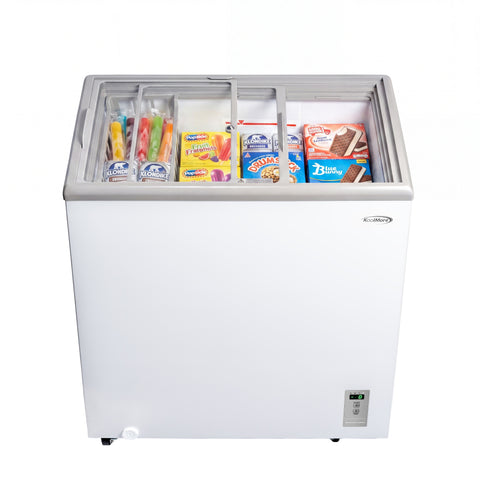30 in. Commercial Flat Top Ice Cream Display Freezer, 7 Cu. Ft. in White (KM-ICD-70C)