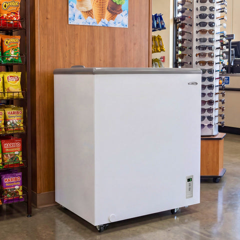 30 in. Commercial Flat Top Ice Cream Display Freezer, 7 Cu. Ft. in White (KM-ICD-70C)