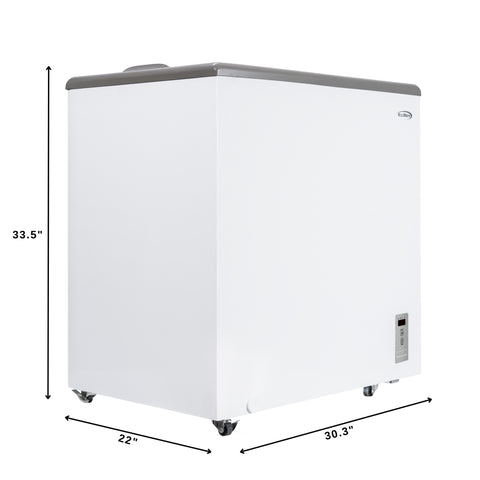 30 in. Commercial Flat Top Ice Cream Display Freezer, 7 Cu. Ft. in White (KM-ICD-70C)