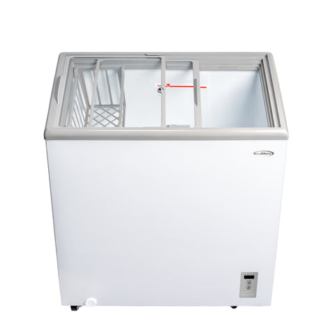 30 in. Commercial Flat Top Ice Cream Display Freezer, 7 Cu. Ft. in White (KM-ICD-70C)