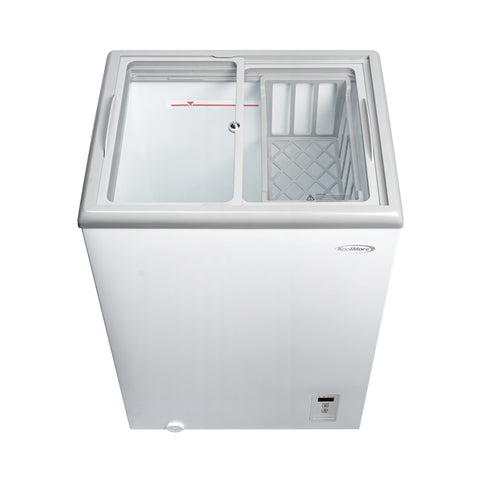 22 in. Commercial Flat Top Ice Cream Display Freezer, 3.4 Cu. Ft. in White
