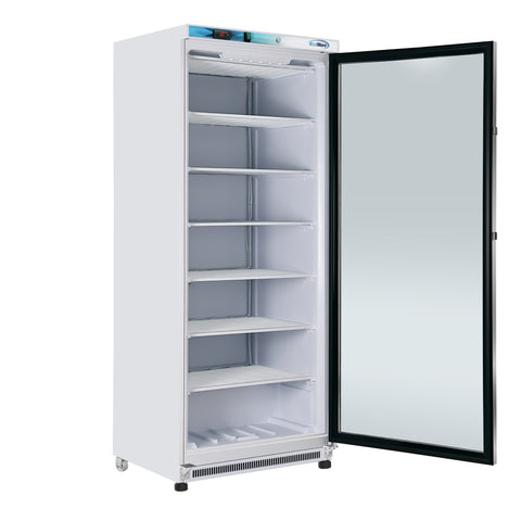 21 Cu. Ft. Commercial  Freezer with Glass Door in White - Manual Defrost