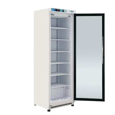 12 Cu. ft. Commercial Freezer with Glass Door in White - Manual Defrost