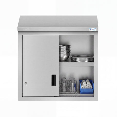 30 in. x 15 in. Stainless-Steel Wall Cabinet with Sliding Doors