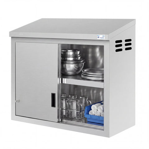 30 in. x 15 in. Stainless-Steel Wall Cabinet with Sliding Doors