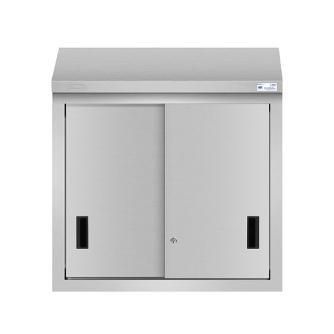 30 in. x 15 in. Stainless-Steel Wall Cabinet with Sliding Doors