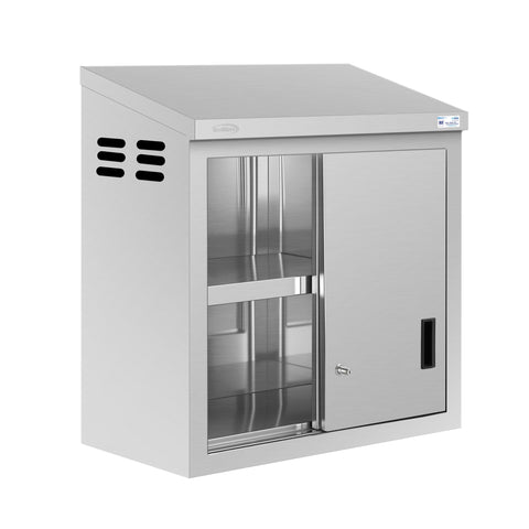30 in. x 15 in. Stainless-Steel Wall Cabinet with Sliding Doors