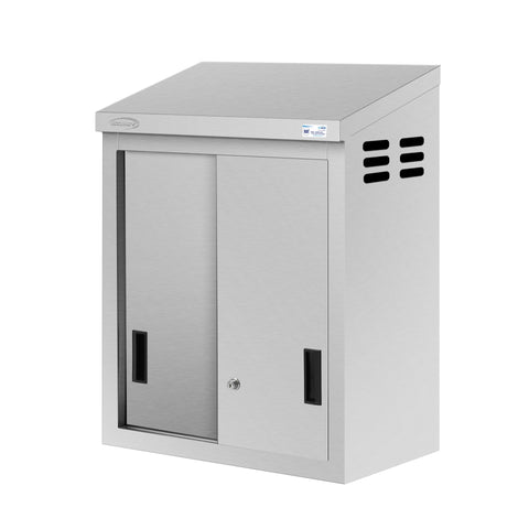 24 in. x 15 in. Stainless-Steel Wall Cabinet with Sliding Doors