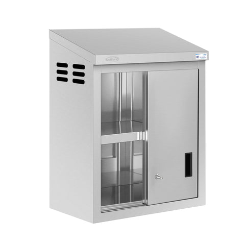 24 in. x 15 in. Stainless-Steel Wall Cabinet with Sliding Doors