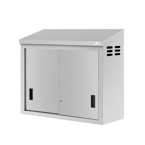 36 in. x 15 in. Stainless-Steel Wall Cabinet with Sliding Doors