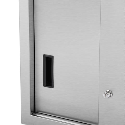 48 in. x 15 in. Stainless-Steel Wall Cabinet with Sliding Doors