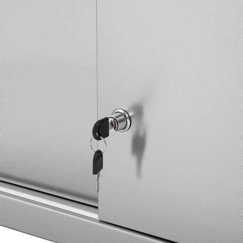 60 in. x 15 in. Stainless-Steel Wall Cabinet with Sliding Doors