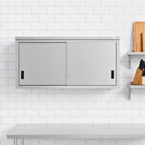 60 in. x 15 in. Stainless-Steel Wall Cabinet with Sliding Doors