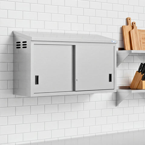60 in. x 15 in. Stainless-Steel Wall Cabinet with Sliding Doors