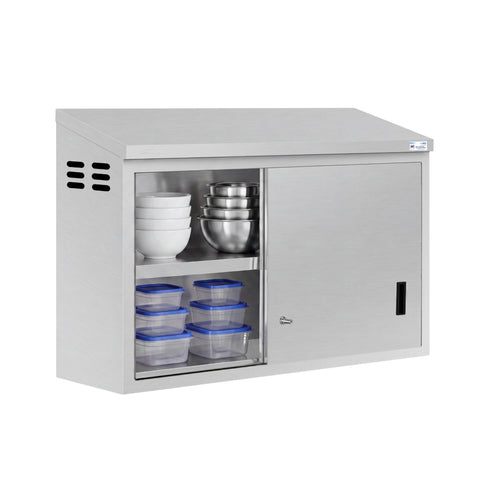 48 in. x 15 in. Stainless-Steel Wall Cabinet with Sliding Doors