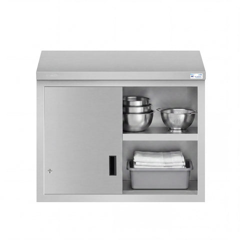 36 in. x 15 in. Stainless-Steel Wall Cabinet with Sliding Doors