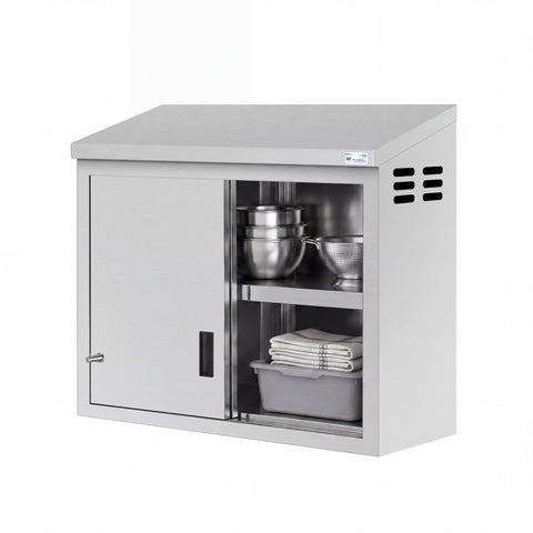 36 in. x 15 in. Stainless-Steel Wall Cabinet with Sliding Doors