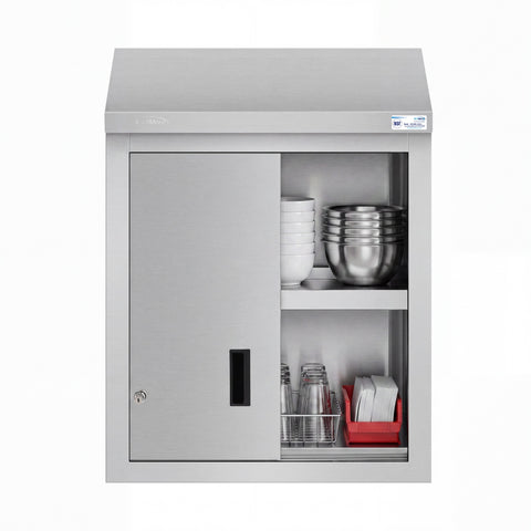24 in. x 15 in. Stainless-Steel Wall Cabinet with Sliding Doors