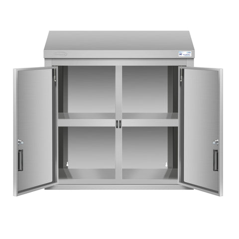 30 in. x 15 in. Stainless-Steel Wall Cabinet with Hinged Doors