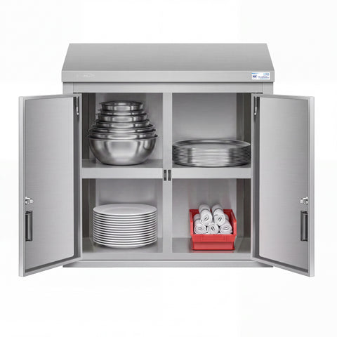 30 in. x 15 in. Stainless-Steel Wall Cabinet with Hinged Doors