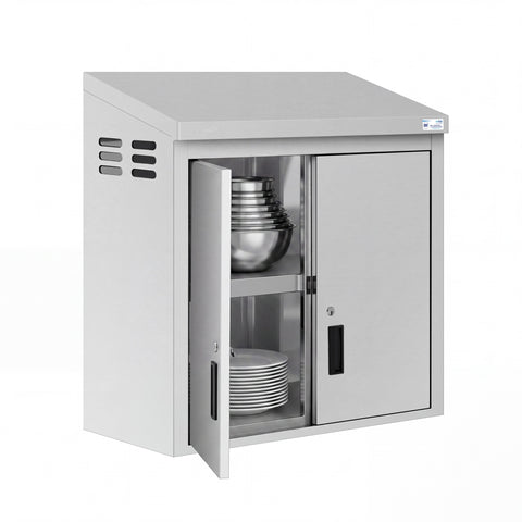 30 in. x 15 in. Stainless-Steel Wall Cabinet with Hinged Doors