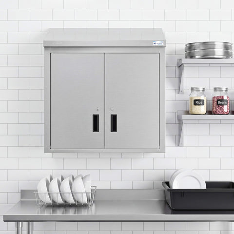 30 in. x 15 in. Stainless-Steel Wall Cabinet with Hinged Doors