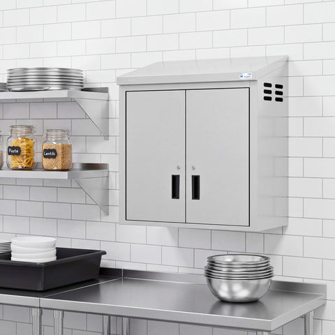 30 in. x 15 in. Stainless-Steel Wall Cabinet with Hinged Doors