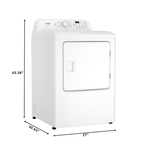 27 in. 7 cu. ft. Electric Dryer, 240V in White