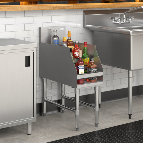 12 in. x 26 in. Liquor Display Rack in 304, 18 GA Stainless Steel