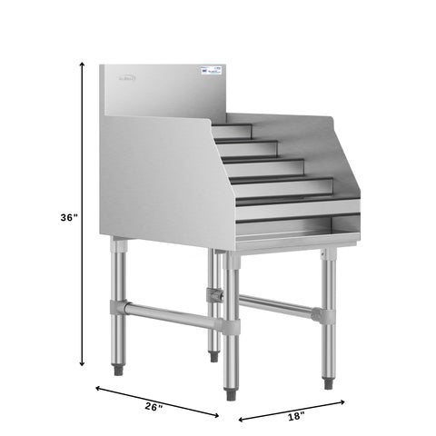 18 in. x 26 in. Liquor Display Rack in 304, 18 GA Stainless Steel