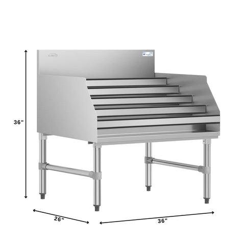36 in. x 26 in. Liquor Display Rack in 304, 18 GA Stainless Steel