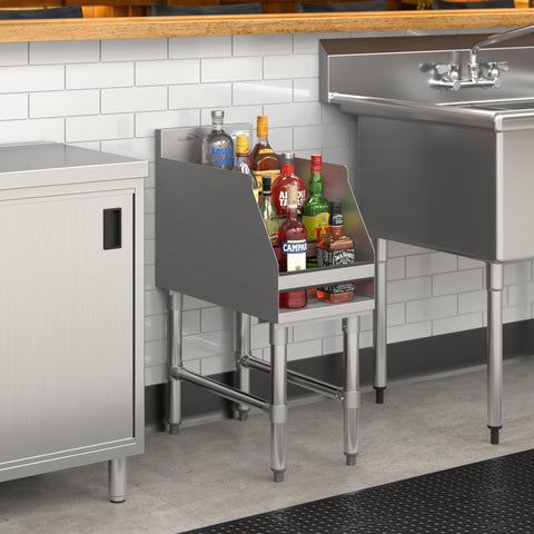12 in. x 23 in. Liquor Display Rack in 304, 18 GA Stainless Steel