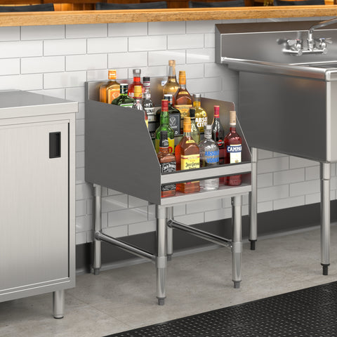 18 in. x 23 in. Liquor Display Rack in 304, 18 GA Stainless Steel