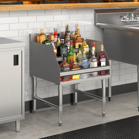 24 in. x 23 in. Liquor Display Rack in 304, 18 GA Stainless Steel