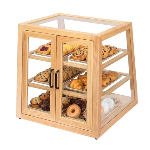 21 in. Artisan Wooden Bakery Slanted Display Case in Beige