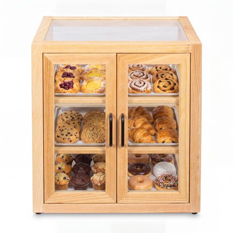 21 in. Artisan Wooden Bakery Slanted Display Case in Beige