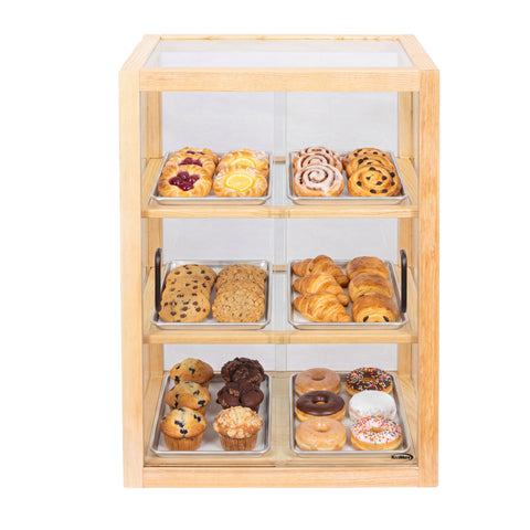 21 in. Artisan Wooden Bakery Upright Display Case in Beige