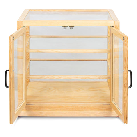 25 in. Artisan Wooden Bakery Upright Display Case in Beige