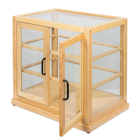 25 in. Artisan Wooden Bakery Upright Display Case in Beige