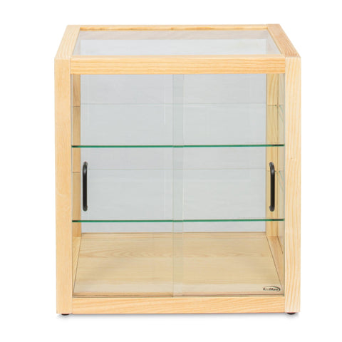 22 in. 3-Tier Artisan Wooden Bakery Display Case in Beige