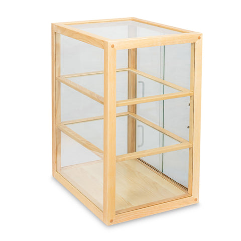 21 in. Artisan Wooden Bakery Upright Display Case in Beige