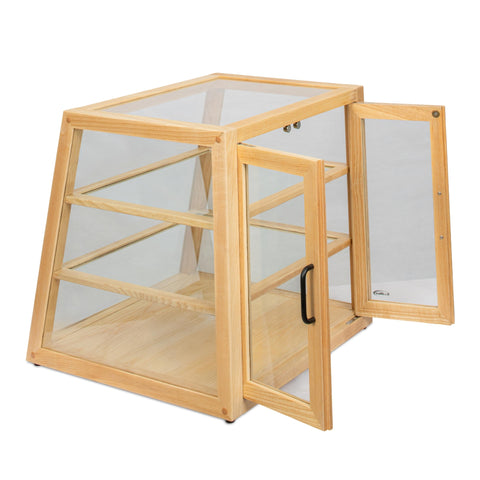 21 in. Artisan Wooden Bakery Slanted Display Case in Beige