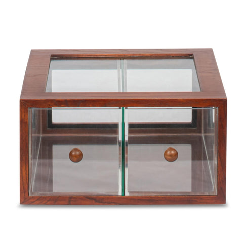14 in. Wooden Double Bin Bread Drawer in Brown