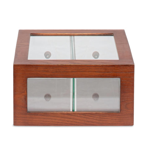 14 in. Wooden Double Bin Bread Drawer in Brown