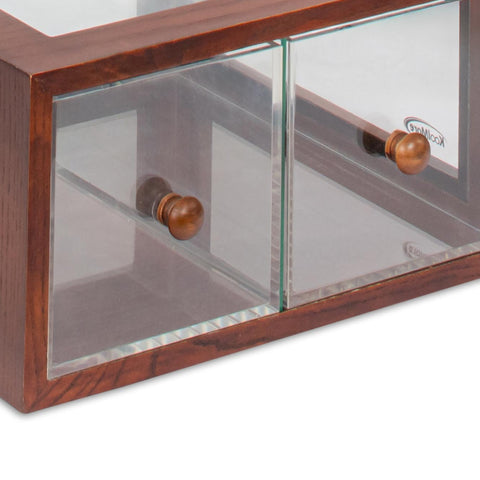 14 in. Wooden Double Bin Bread Drawer in Brown