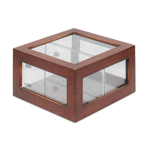 14 in. Wooden Double Bin Bread Drawer in Brown