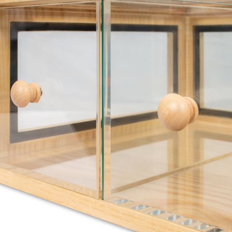 14 in. Wooden Double Bin Bread Drawer in Beige