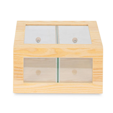 14 in. Wooden Double Bin Bread Drawer in Beige