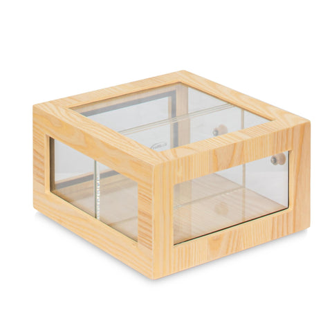 14 in. Wooden Double Bin Bread Drawer in Beige