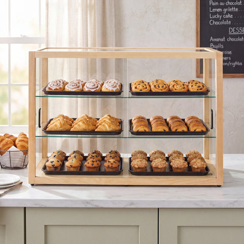 42 in. Artisan Wooden Bakery Horizontal Display Case in Beige
